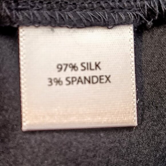 Saks Fifth Avenue Black Silk Charmeuse Ruffle Collar Top - Picture 5 of 6